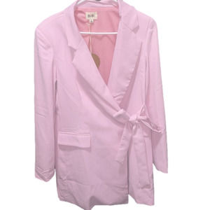 💖NWT BIBI Pink Wrap Women’s Belted Blazer Jacket💖